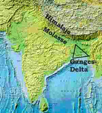 himalayas and ganges delta