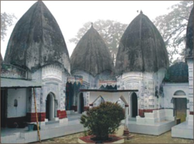 The early 7th century temples in Joypurhat decorated with terracotta plaques, which were indiscreetly painted white recently