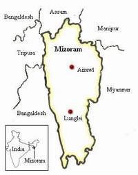 location of Mizoram