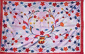 traditional  embroidered quilt by  women