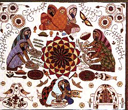 Haldi - Women's culture,Embroidered Quilt