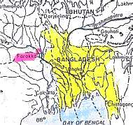 rivers - ganga- brahmaputra and farakaa barrge (red)
